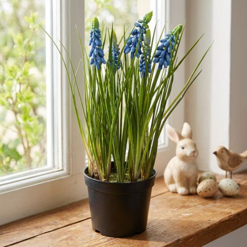 Hyazinthen künstlich Blau 24cm im Topf