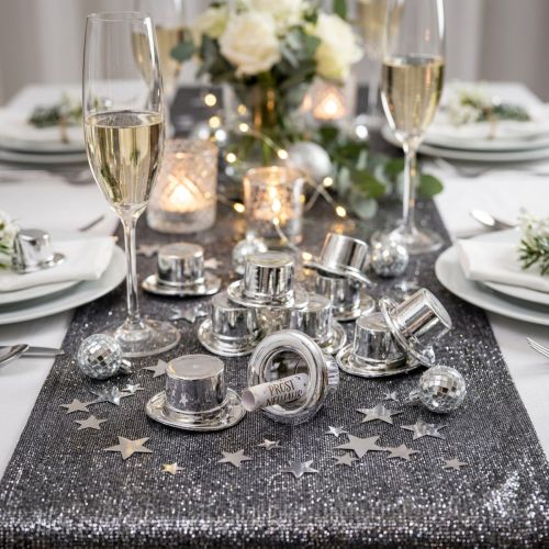 Zylinder Mini aus Kunststoff Silber 2,5 cm 12 Stück | Floristik24.at