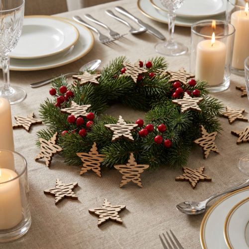Holzsterne Streudeko Weihnachten Natur Ø 4 cm 72 Stück | Floristik24.at