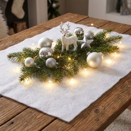 Schneedecke Deko Schnee in Weiß Winterdeko 240×90cm | Floristik24.at