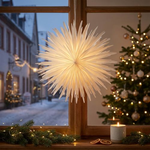 Schneeflocke Papierstern Weiß