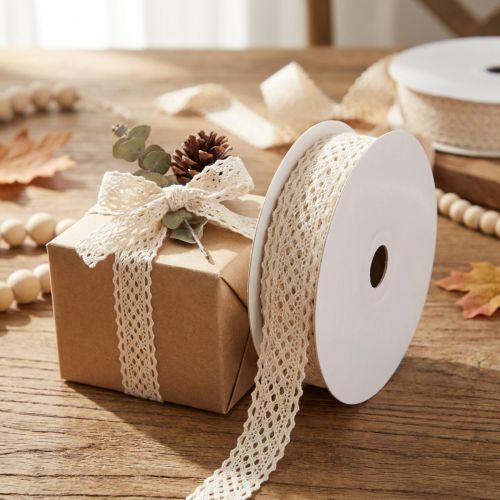 Artikel Spitzenband aus Baumwolle 15 mm 10 m Creme für Dekoration und Handarbeit