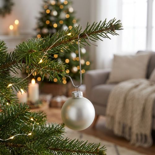 Kugelaufhänger Metall 35 mm 50 Stück Silber für Christbaumschmuck | Floristik24.at