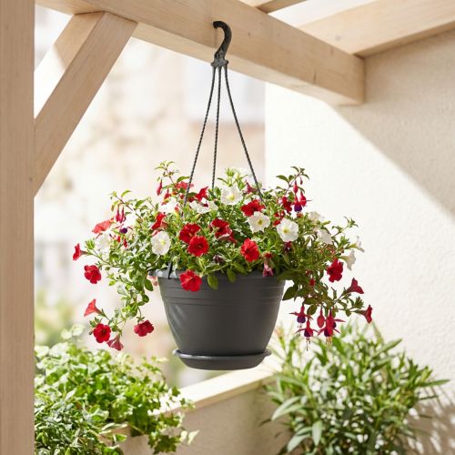 Blumenampel Kunststoff Ø30 cm Anthrazit