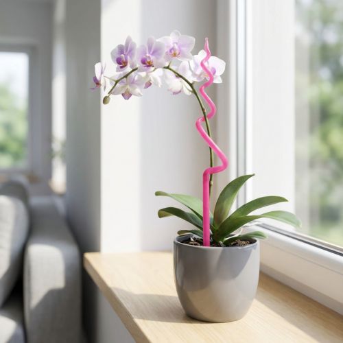 Orchideenstab Kunststoff Rosa 64 cm Pflanzstütze für Orchideen | Floristik24.at