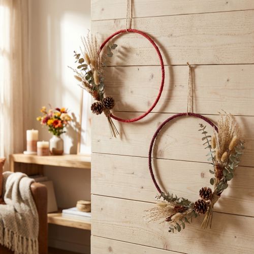 Artikel Jute-Dekoring Ø30cm Rot Dunkelrot 4er-Set für Dekorationen