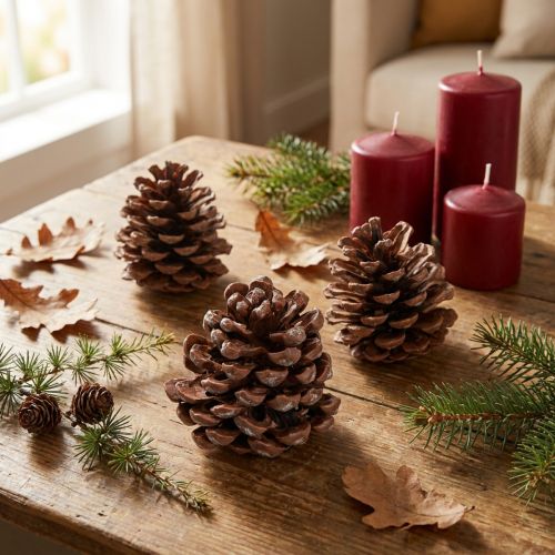Artikel Pinienzapfen Natur 8–9 cm, 3 Stück für Dekoration und Basteln