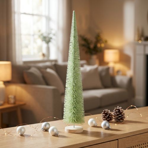 Künstlicher Tannenbaum auf Holzfuß 60 cm Grün | Floristik24.at