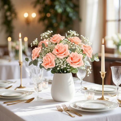 Foam Rose aus Schaumstoff Ø 6cm in Lachsrosa, 27 Stück | Floristik24.at
