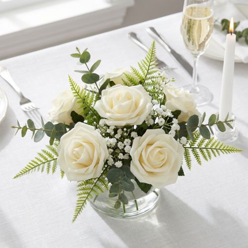 Foam-Rose Ø6cm Creme 27St | Floristik24.at