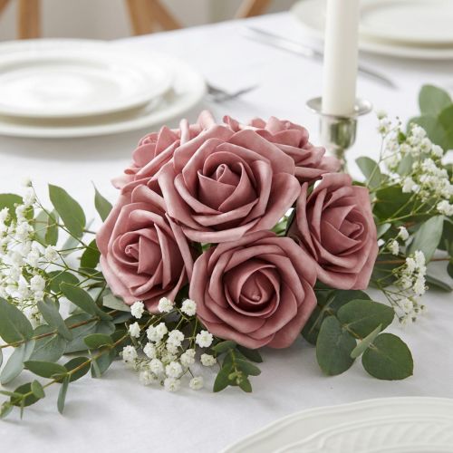 Artikel Foam-Rosen aus Schaumstoff Ø7,5cm Altrosa 18 Stück mit Draht