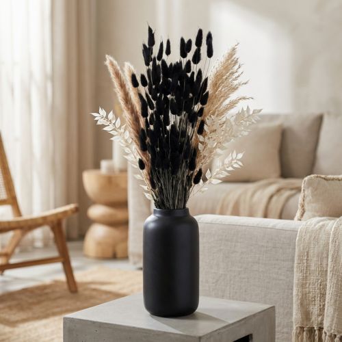 Lagurus Hasenschwanzgras Schwarz getrocknet 60cm 50g Dekoration | Floristik24.at