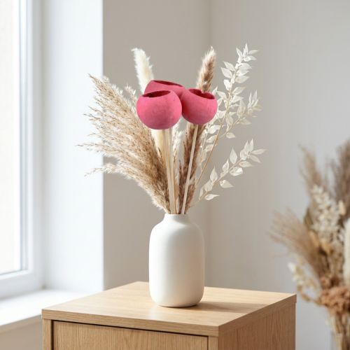 Artikel Trockenblumen Bell-Cups am Stiel Pink 42cm – 3 Stück