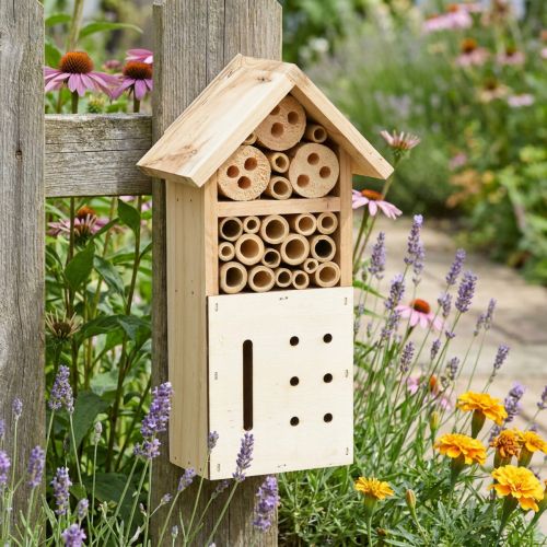 Artikel Insektenhotel aus Tannenholz 13,5x8x26cm Natur für Garten und Balkon