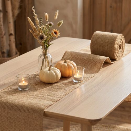 Artikel Juteband Natur Tischläufer rustikal Jute Topfband 10cm 9m