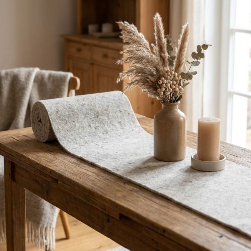 Filzband 100% Schafwolle Grau 15 cm x 5 m für Dekoration | Floristik24.at