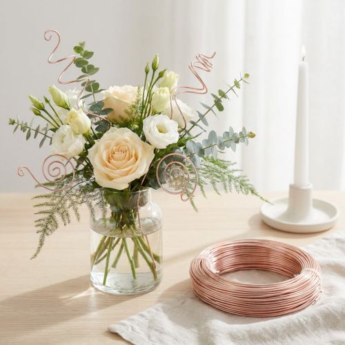 Aluminiumdraht 2 mm x 60 m Rosegold – Biegsamer Bastel- und Dekodraht | Floristik24.at