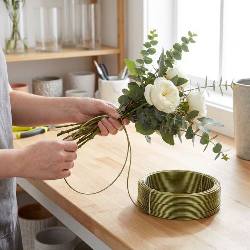 Aluminiumdraht 2mm Olivgrün 500g für Floristik und Basteln | Floristik24.at