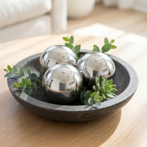 Kugeln aus Edelstahl Ø6cm Silber 10 Stück Dekoration | Floristik24.at