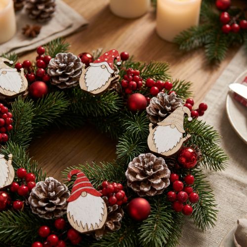 Weihnachtswichtel aus Holz selbstklebend 2x3,5cm 48 Stück | Floristik24.at