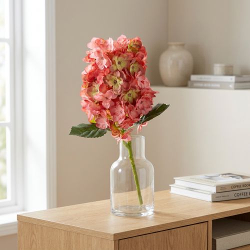 Artikel Künstliche Hortensie in Rosa, 62 cm, aus Polyester und Kunststoff