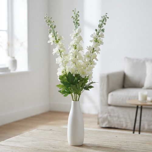 Delphinium Weiß Künstliche Seidenblumen 80 cm 3 Stück | Floristik24.at