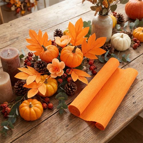 Floristen-Krepppapier Hellorange 50x250 cm für Bastelarbeiten und Dekorationen | Floristik24.at