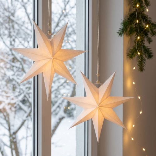 Fenstersterne aus Papier, cremeweiß, Ø 21 cm, Set aus 4 Stück | Floristik24.at