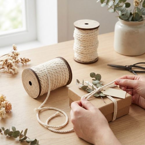 Artikel Baumwollkordel 6mm Creme 2x5m für Dekoration und DIY-Projekte