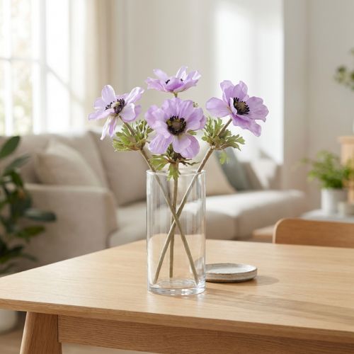 Anemone Kunstblumen Flieder 34cm 4 Stück | Floristik24.at