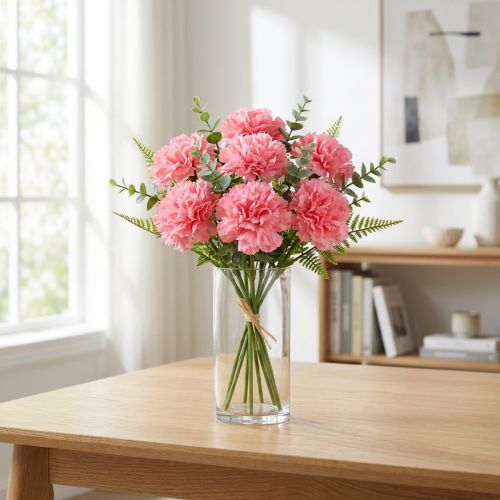 Künstliche Nelken Rosa-Pink 25cm 7er-Set für Dekoration | Floristik24.at