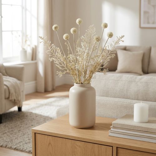 Künstliches Trockengras Pampasgras Allium Bund, Creme-Beige, H60cm | Floristik24.at