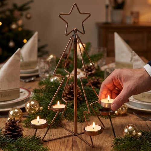 Teelichthalter Tannenbaum Bronze Ø27cm H38cm | Floristik24.at