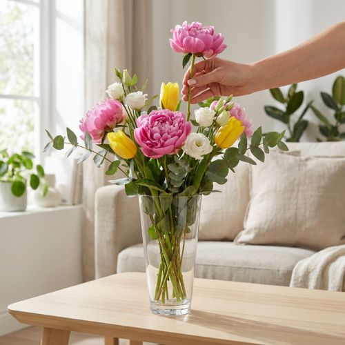 Glasvase konisch transparent Ø10cm H20cm Blumenvase | Floristik24.at