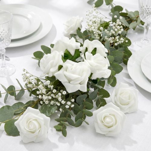 Foam Rose Ø 3,5cm weiß 48St | Floristik24.at