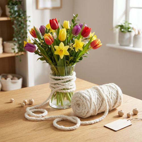 Filzkordel aus Jute und Schafwolle Ø1,5cm 25m Weiß | Floristik24.at