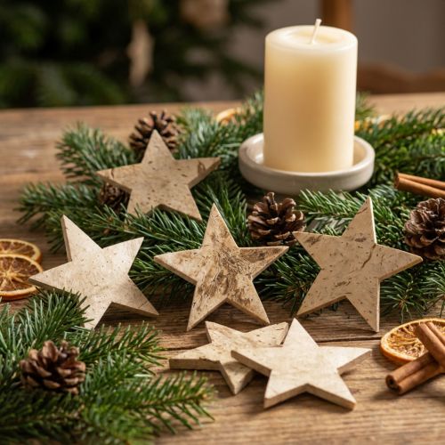 Kokosstern Natur 5 cm 50 Stück Weihnachts- und Tischdekoration | Floristik24.at