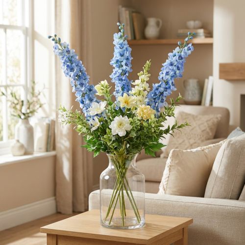 Künstlicher Rittersporn Blau aus Seidenstoff und Kunststoff, 108 cm | Floristik24.at