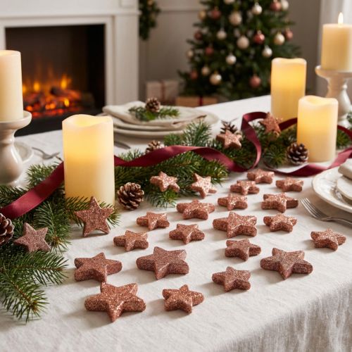 Sterne Streudeko Weihnachten Rosa Ø4/5 cm 40 Stück Styropor | Floristik24.at