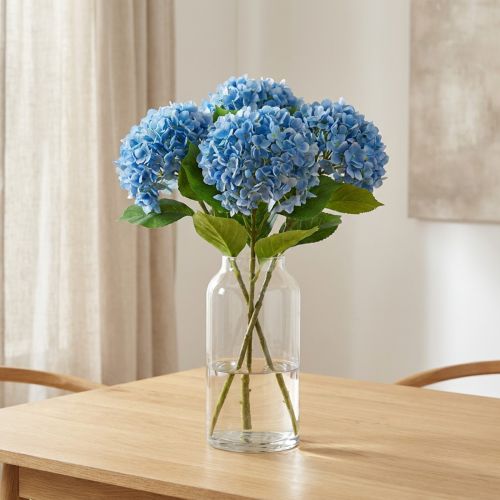 Künstliche Hortensie Blau 69cm aus Textil und Kunststoff für Dekoration | Floristik24.at