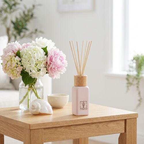 Raumduft-Diffuser Glasflakon mit Duftstäbchen 100ml Rosa Summer Vibes | Floristik24.at