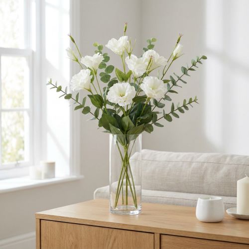 Lysianthus Kunstblume Weiß Kunststoff 87,5cm