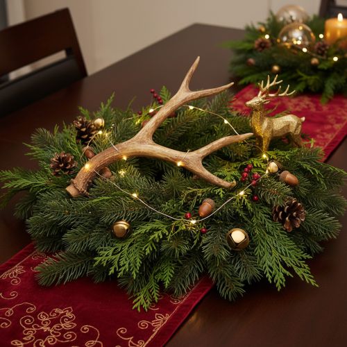 Künstliches Geweih Polyresin naturgetreu 32 cm Innenräume | Floristik24.at