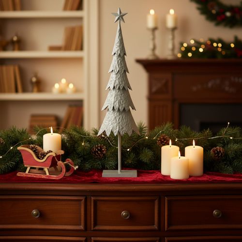 Deko-Tannenbaum aus Metall mit Stern 74 cm für Innenbereich | Floristik24.at