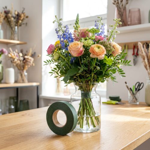 Floristenband selbstklebend grün 26mm x 27,5m Kunststoff | Floristik24.at