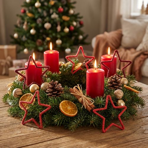 Sterne aus Jute für Adventskranz und Weihnachtsdeko Rot/Bordeaux Ø 15cm 8er-Set | Floristik24.at