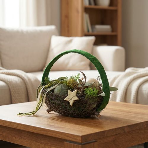 Dekoring aus Jute Ø30cm Grün Dunkelgrün 2er-Set | Floristik24.at