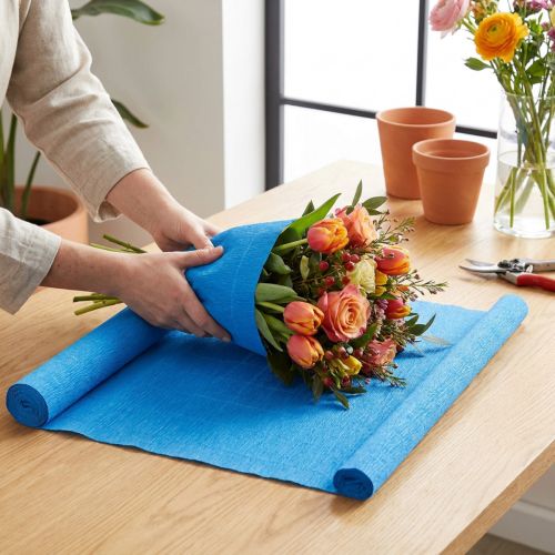 Krepppapier Floristenqualität Blau 50cm x 250cm für Dekoration und Bastelarbeiten | Floristik24.at