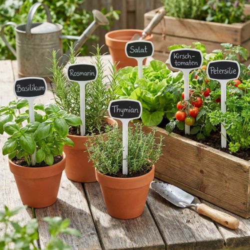 Pflanzensteckschilder Kunststoff 29cm Schwarz für Garten und Kräutertöpfe 10 Stück | Floristik24.at