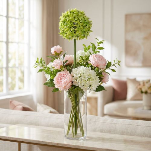 Künstlicher Zierlauch Allium Grün Ø20cm L72cm aus Seidenstoff | Floristik24.at